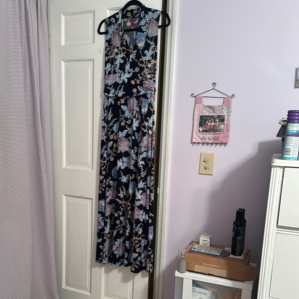 Vince Camuto Floral Maxi Dress - Navy and Blue